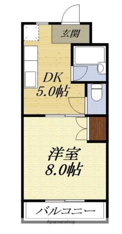 メゾンドリーム(1DK/3階)の間取り写真