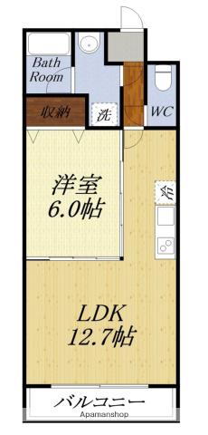 モン・サン・ミシェル(1LDK/1階)の間取り写真