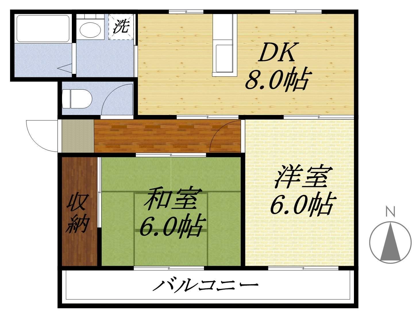 メゾン・プレミール(2DK/2階)の間取り写真