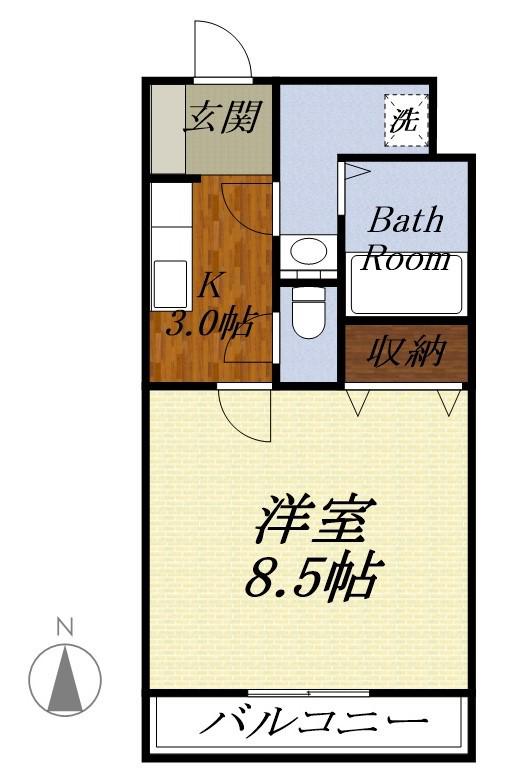 GRANDIR(1K/5階)の間取り写真