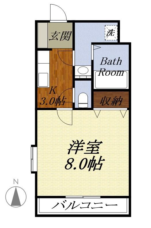 GRANDIR(1K/3階)の間取り写真