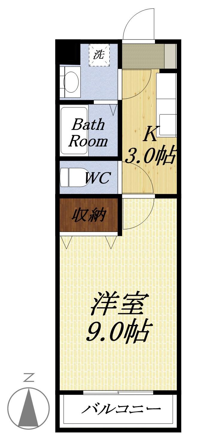 GRANDIR(1K/3階)の間取り写真