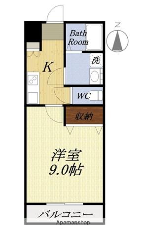 グランコートSS(1K/1階)の間取り写真