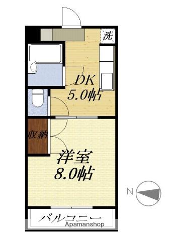 ブロードヒル(1DK/1階)の間取り写真