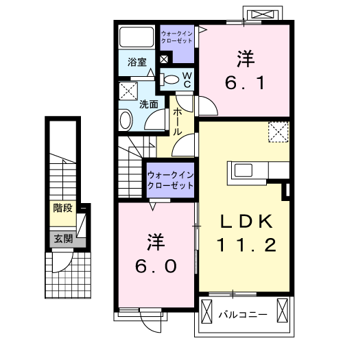 ベル オーブⅤ(2LDK/2階)の間取り写真