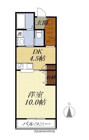 ベルアンジュール(1DK/3階)の間取り写真