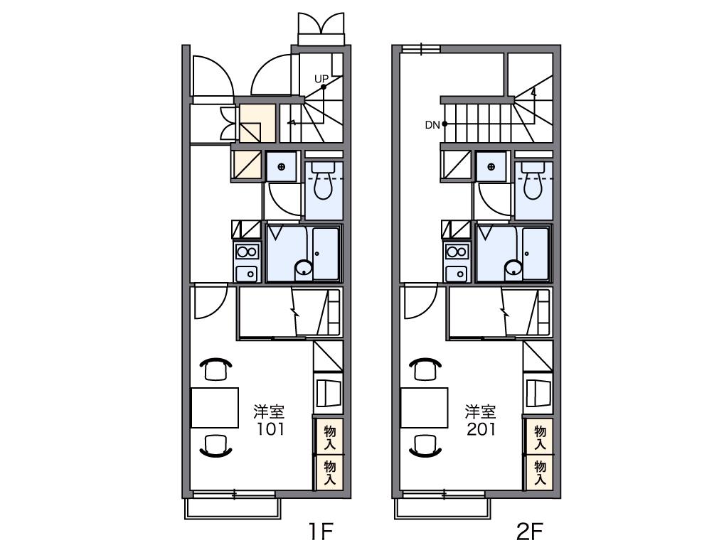 レオパレス中島(1K/2階)の間取り写真
