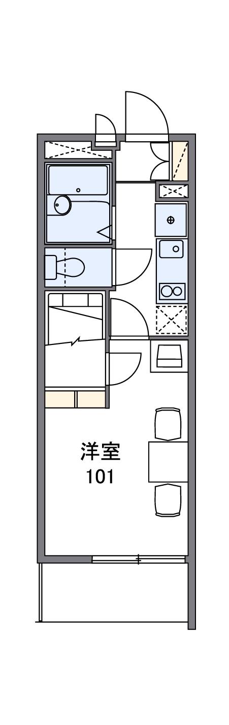 レオパレスプラムズⅢ(1K/3階)の間取り写真