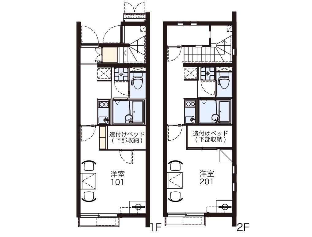 レオネクストピクシス福田Ⅱ(1K/1階)の間取り写真