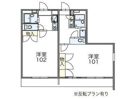 レオパレスサンヒルズ(1K/2階)の間取り写真