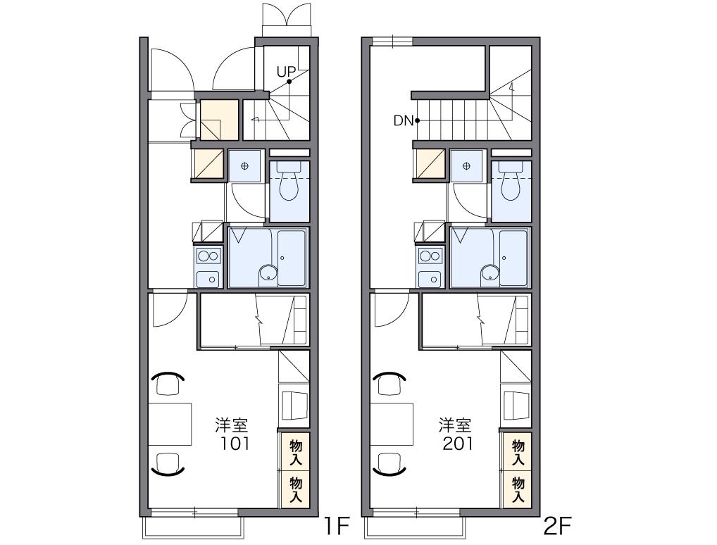 レオパレス煌(1K/1階)の間取り写真