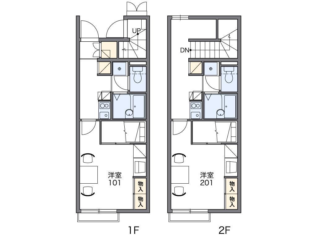 レオパレスオンワード磐田(1K/2階)の間取り写真