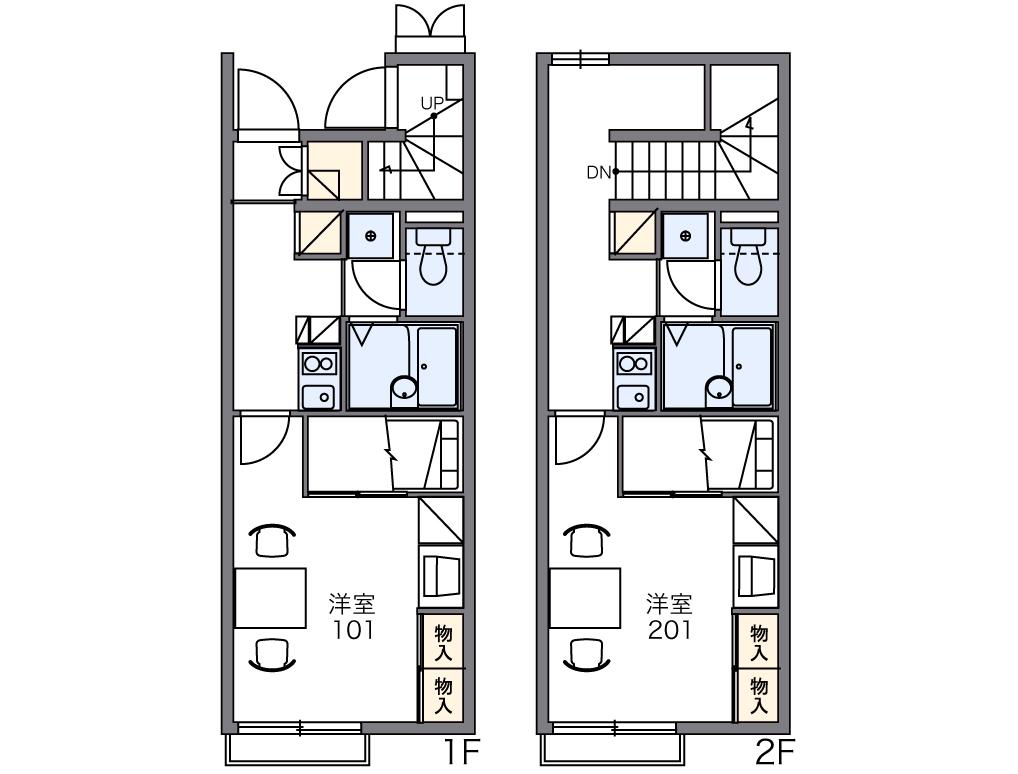 レオパレスコシラ(1K/1階)の間取り写真