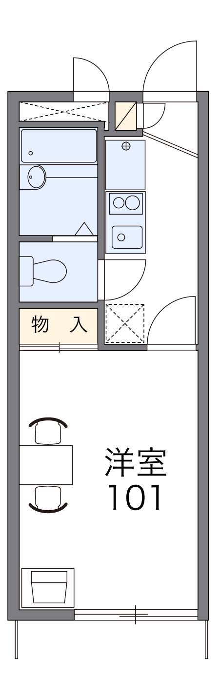 レオパレスボスコ(1K/1階)の間取り写真