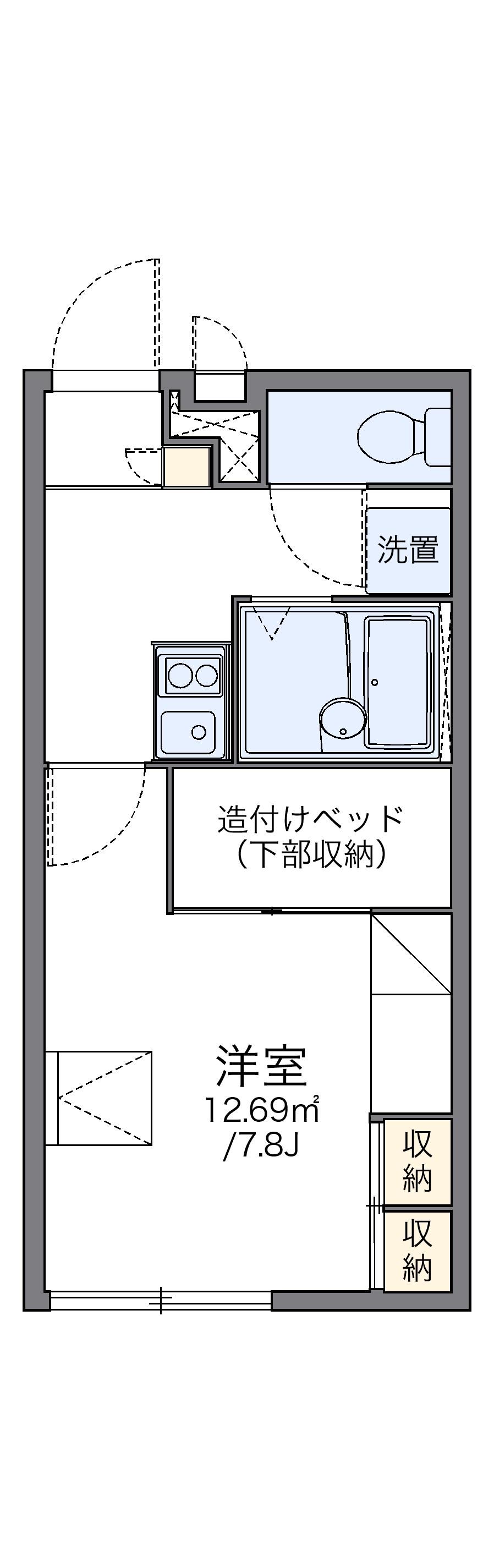 レオパレス槙Ⅱ(1K/2階)の間取り写真