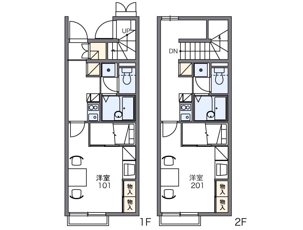 レオパレスサンハート(1K/1階)の間取り写真