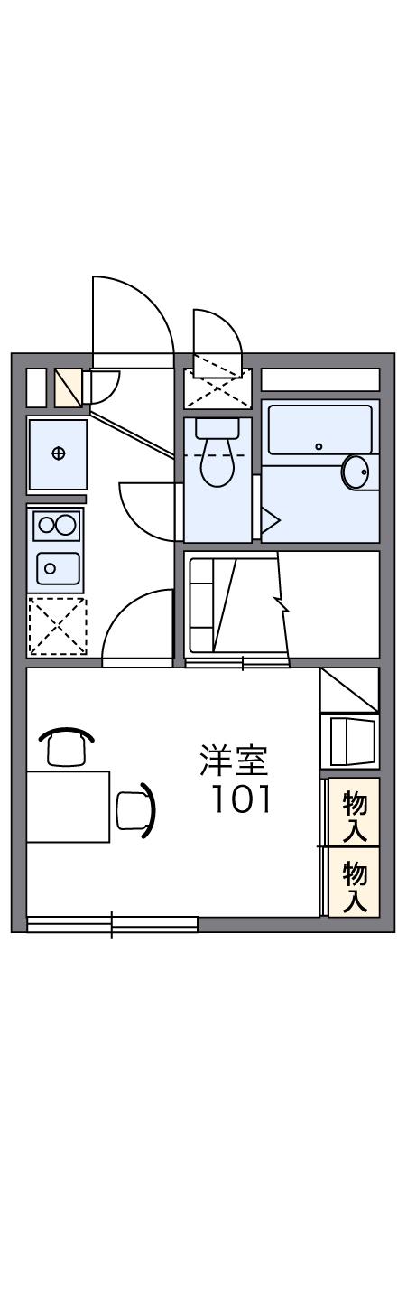レオパレスレジデンス 磐田(1K/1階)の間取り写真