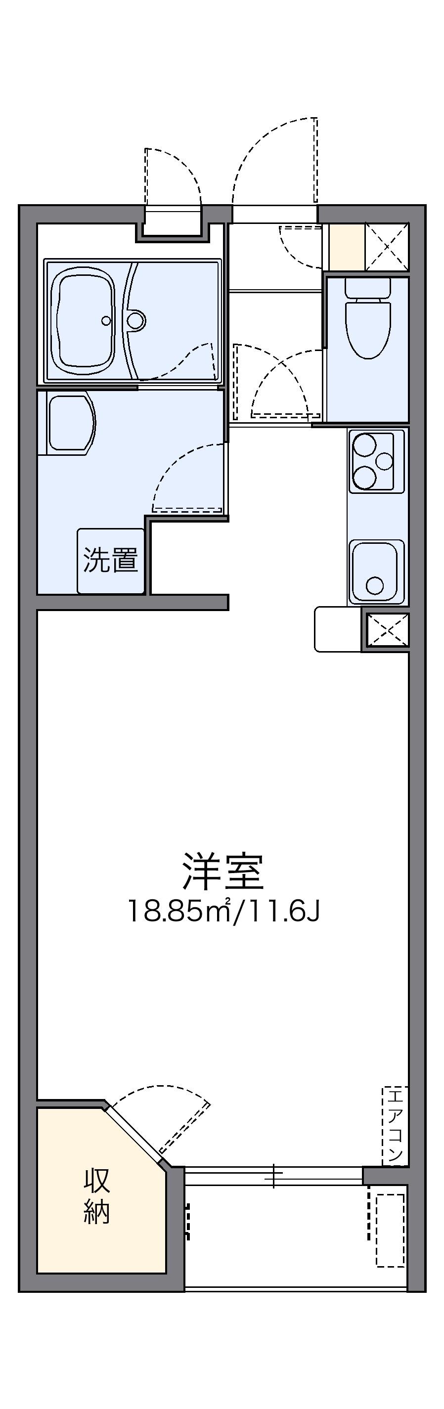レオネクスト山東(1K/2階)の間取り写真