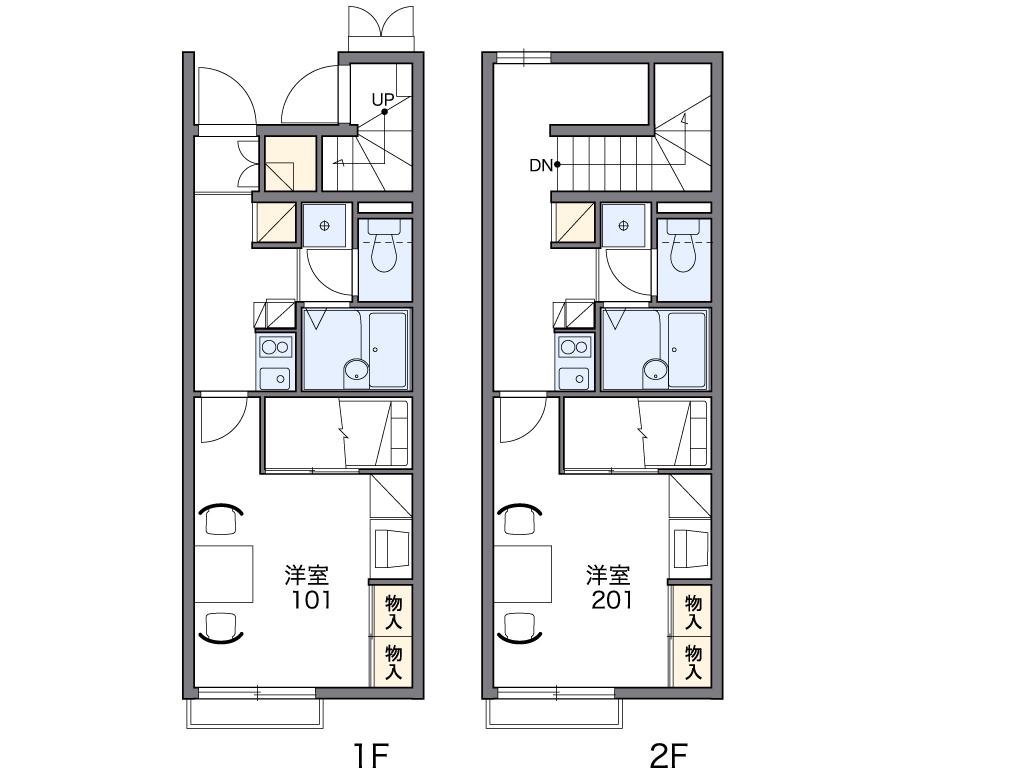 レオパレス川沿(1K/2階)の間取り写真
