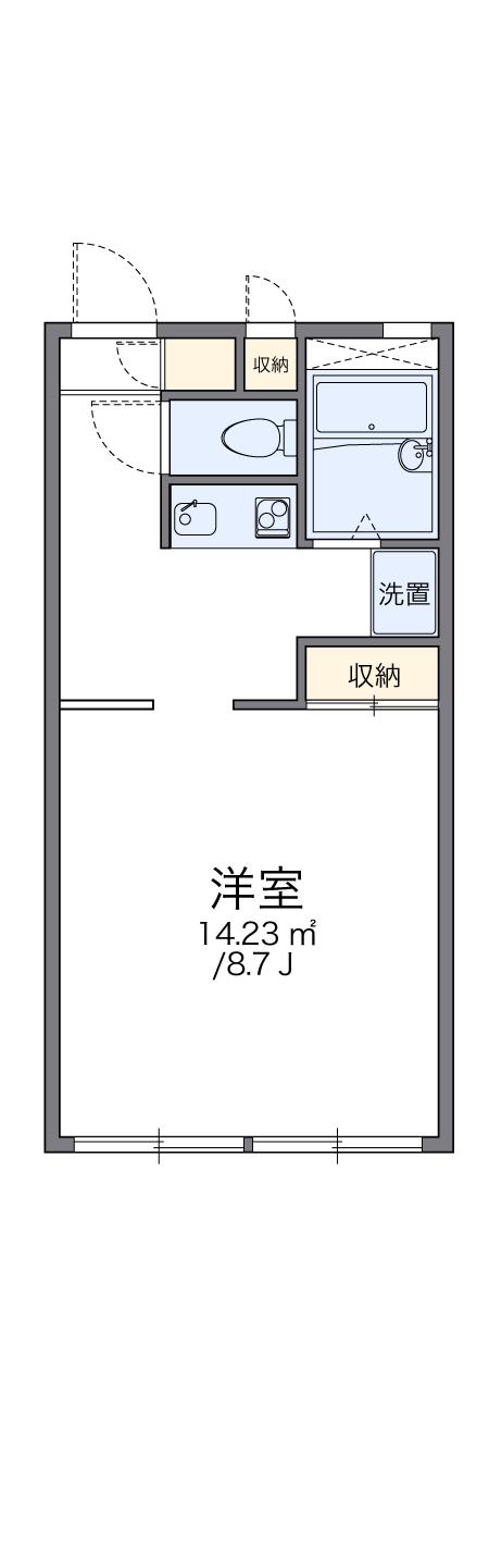 レオパレス神田(1K/1階)の間取り写真