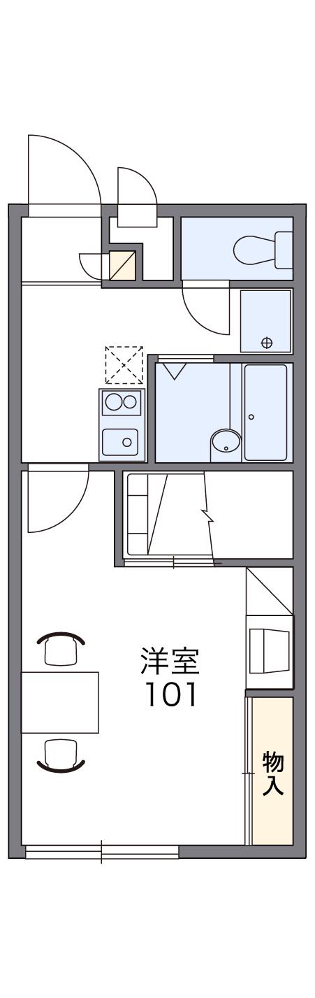レオパレス清風(1K/1階)の間取り写真