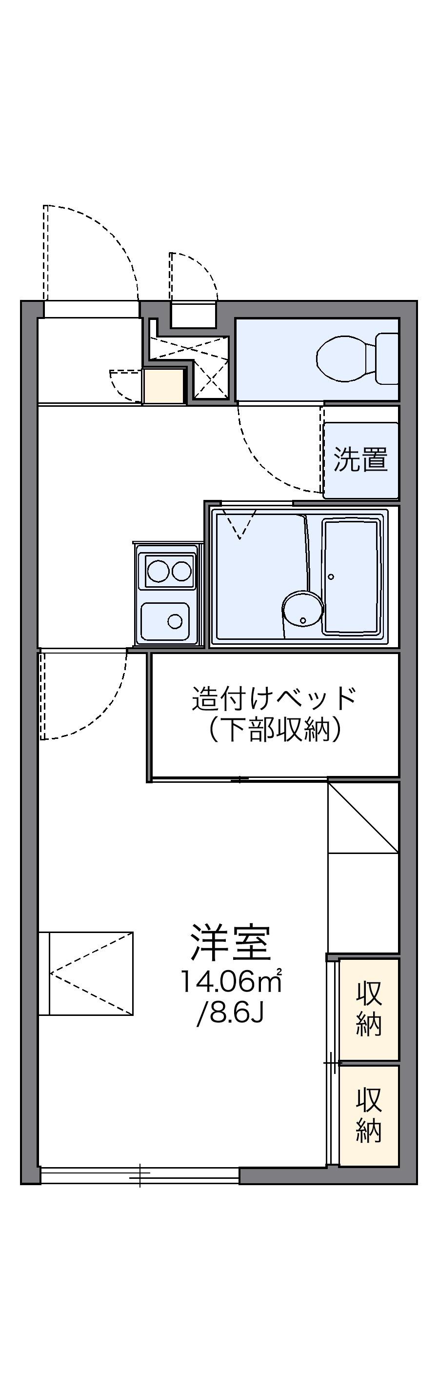 レオパレス城西(1K/2階)の間取り写真