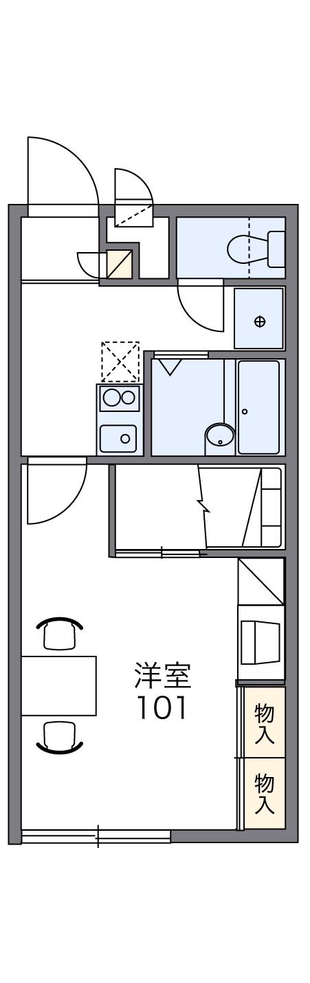 レオパレスあすなろ(1K/2階)の間取り写真