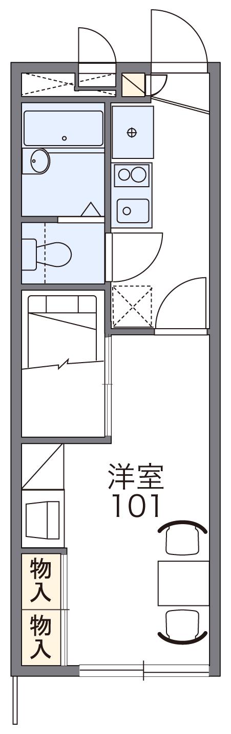 レオパレスPLUMSⅡ(1K/2階)の間取り写真