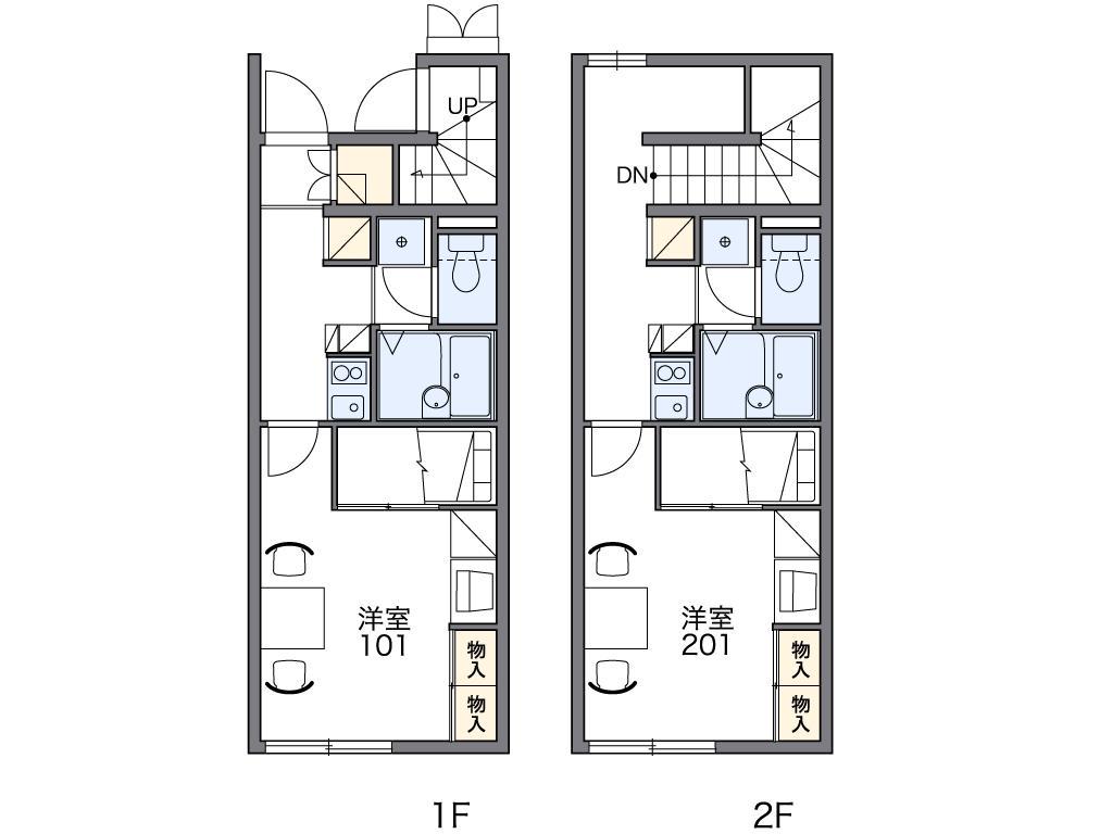 レオパレスオンワード磐田Ⅱ(1K/1階)の間取り写真