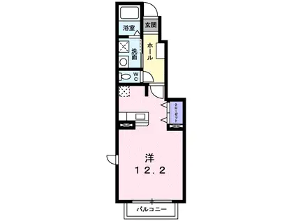 ピュア ミキ C(ワンルーム/1階)の間取り写真