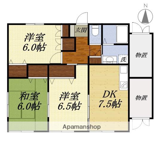 東海道本線 袋井駅 徒歩35分 1階建 築24年(3DK)の間取り写真