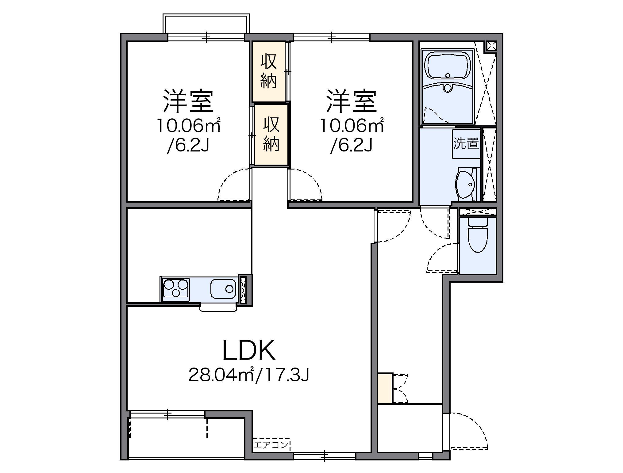 レオネクストキッズⅢ(2LDK/2階)の間取り写真