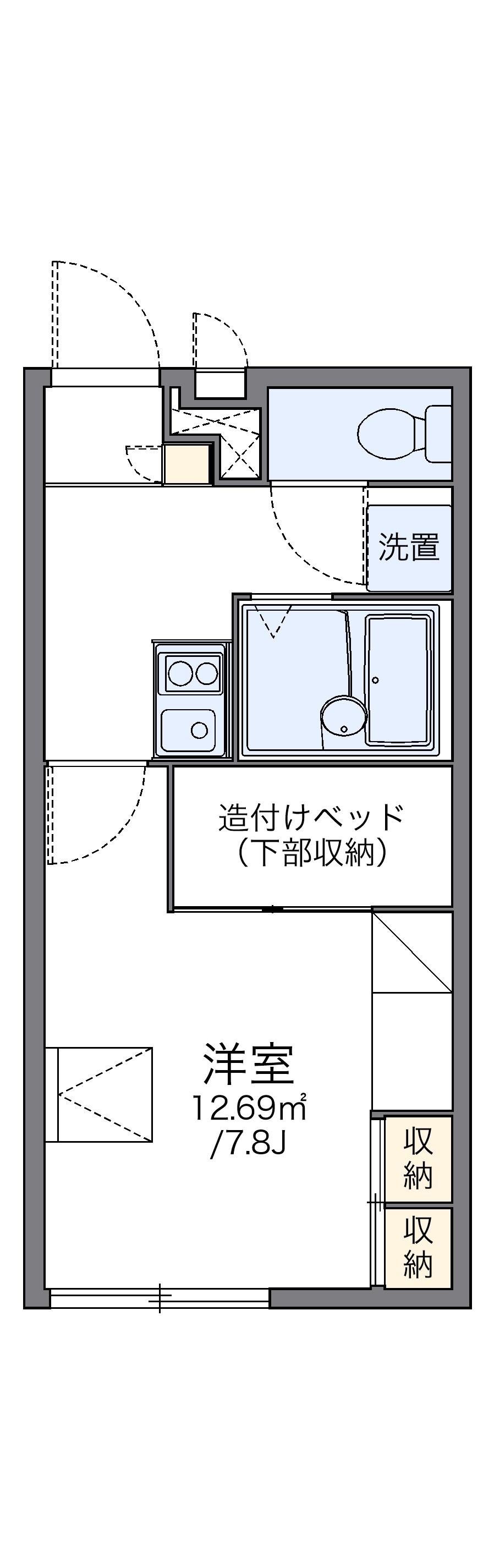 レオパレストリノステュディオ(1K/2階)の間取り写真