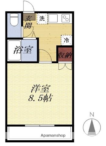 テクニコス(1K/2階)の間取り写真