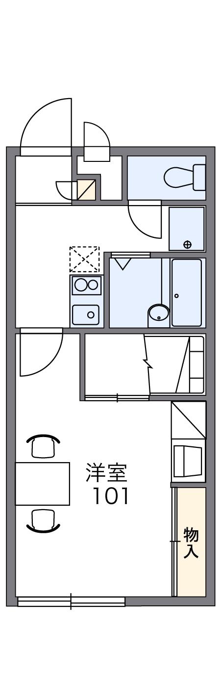 レオパレス天竜橋畔(1K/1階)の間取り写真
