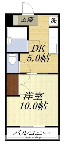 リゴレット(1DK/2階)の間取り写真