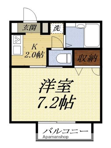 コーポはなみずきC(1K/1階)の間取り写真