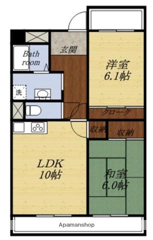 グローリー(2LDK/1階)の間取り写真