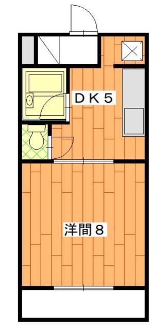 トライアングル(1DK/3階)の間取り写真
