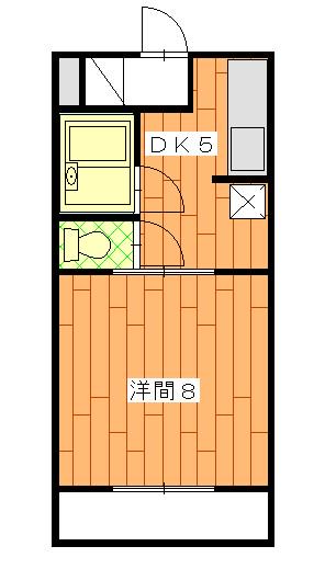 ハイツ赤とんぼ(1DK/3階)の間取り写真