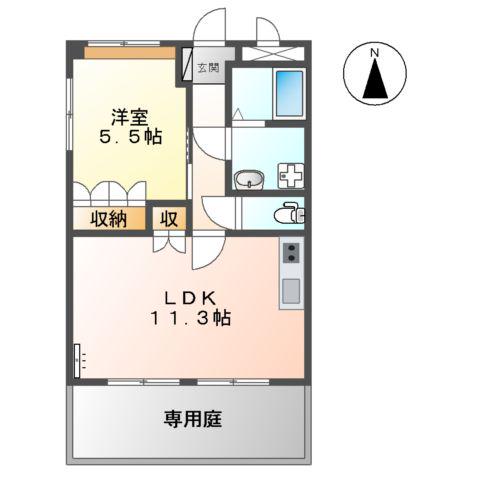 ルナ・エスペランサⅠ(1LDK/1階)の間取り写真