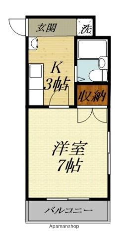 メゾンTERADA(1K/3階)の間取り写真