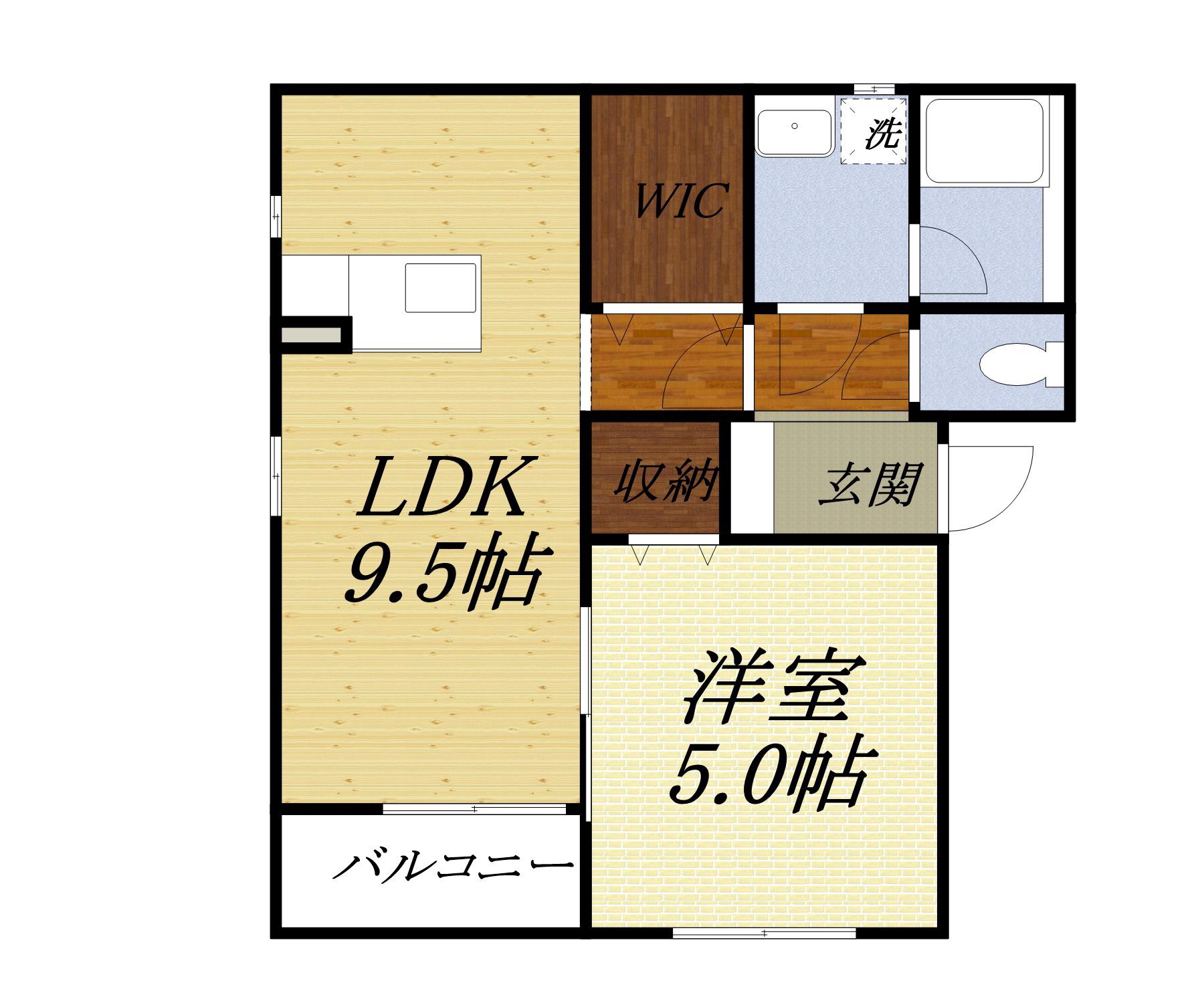 ネフェルティティ(1LDK/1階)の間取り写真