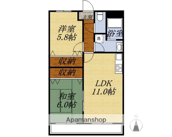 ルーチェ(2LDK/3階)の間取り写真