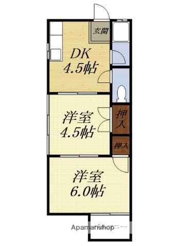 フォーブル内野(2K/1階)の間取り写真