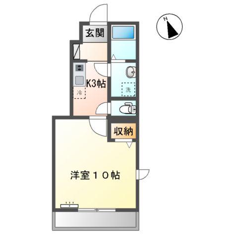 TOMS(1K/1階)の間取り写真