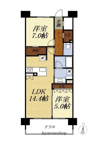 ブライトタウン貴布祢(2LDK/1階)の間取り写真