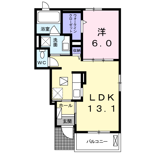 ルピナスⅡ(1LDK/1階)の間取り写真