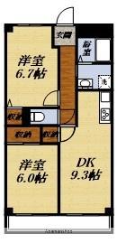 ピース1(2LDK/1階)の間取り写真