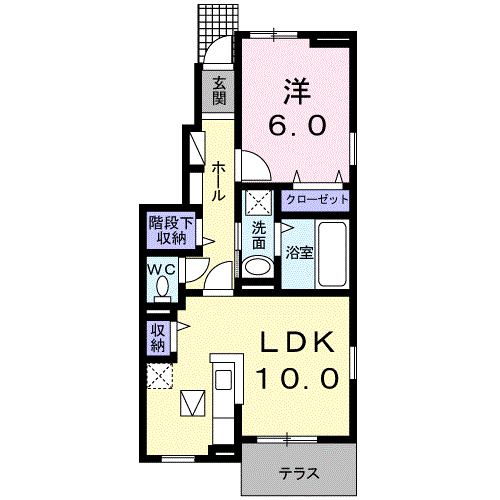 ステラ Ⅰ(1LDK/1階)の間取り写真